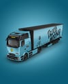 Semi Trailer Truck Mockup - Half Side View