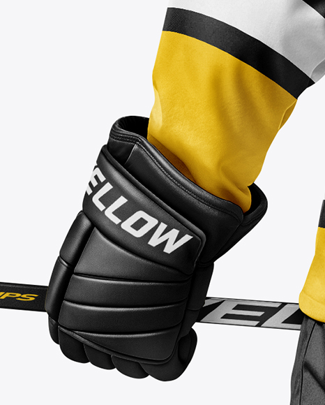 Man Wearing Full Ice Hockey Kit Mockup