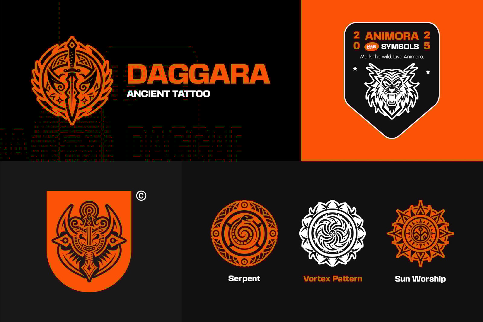 Ancient Symbols and Tattoo Art Set
