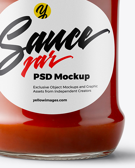 Glass Jar with Tomato Paste Mockup