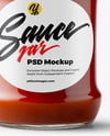 Glass Jar with Tomato Paste Mockup