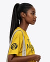 Black Woman Holding Tote Bag Mockup