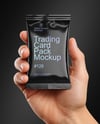 Glossy Trading Card Pack in a Hand Mockup