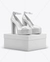Platform Heels with Shoe Box Mockup