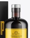 Amber Glass Bottle with Box Mockup