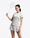 Woman Wearing Badminton Uniform Mockup