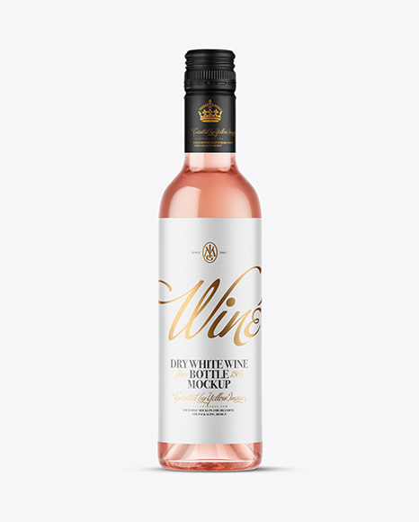 Clear Glass Rose Wine Bottle Mockup - Packaging mockups