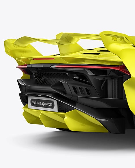 Sport Car Mockup - Back Half Side View