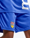 Female Basketball Player Wearing Jersey and Shorts Mockup