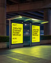 Bus Stop with Posters Mockup