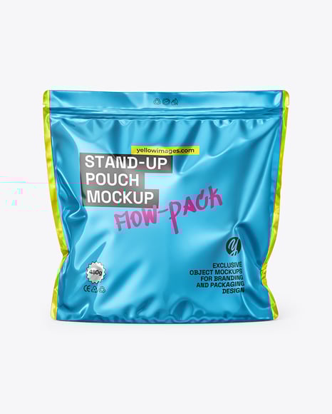 Metallic Stand-Up Pouch Mockup