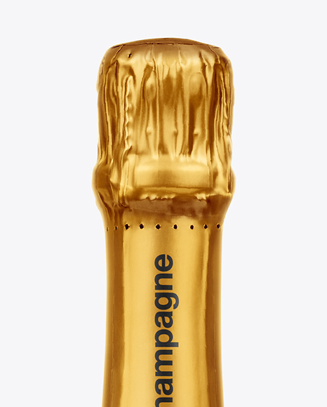 Clear Glass Red Champagne Bottle Mockup