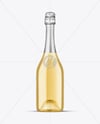 Clear Glass White Champagne Bottle Mockup