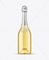 Clear Glass White Champagne Bottle Mockup