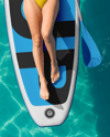 Woman Wearing Bikini Lying on SUP Board Mockup