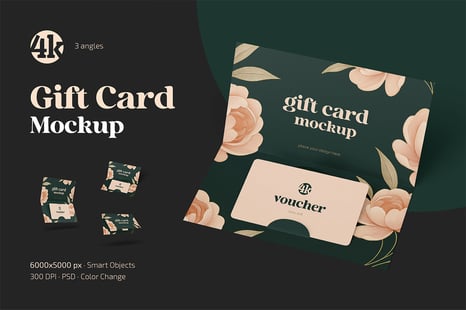 Gift Card Mockup Set - Stationery Mockups