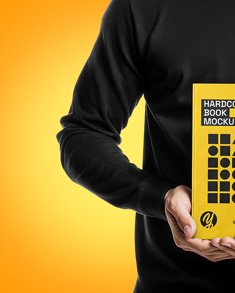 Man Holding Book Mockup
