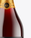 Clear Glass Red Champagne Bottle Mockup