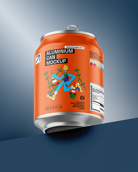Aluminium Can With Matte Finish Mockup - 3d can mockup