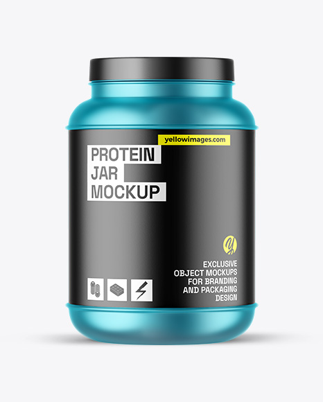 Matte Metallic Protein Jar Mockup