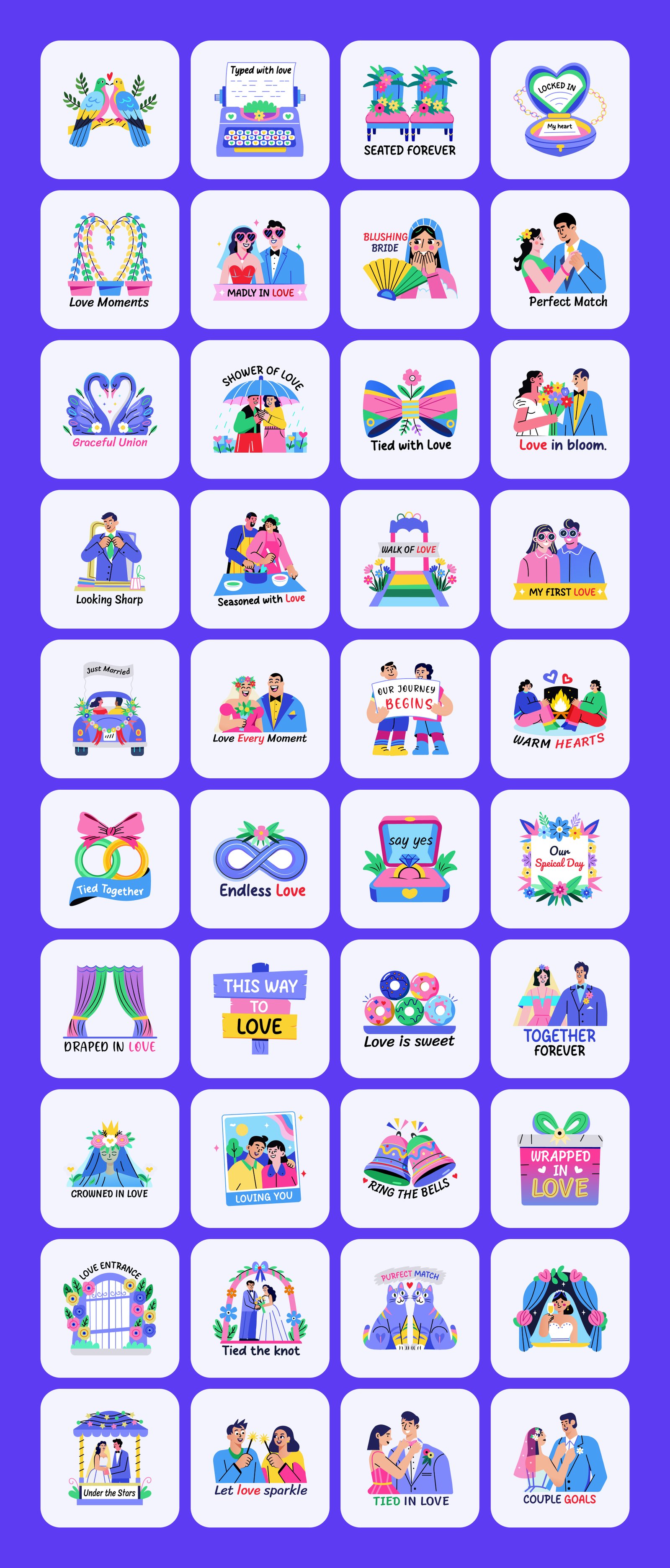 Wedding Stickers Set