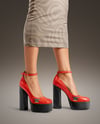 Woman Wearing Dress and Platform Heels Mockup