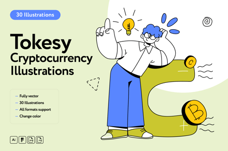 Tokesy Cryptocurrency Illustrations