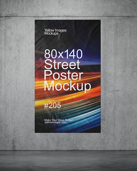 Poster on Concrete Wall Mockup - Poster Wall mockup