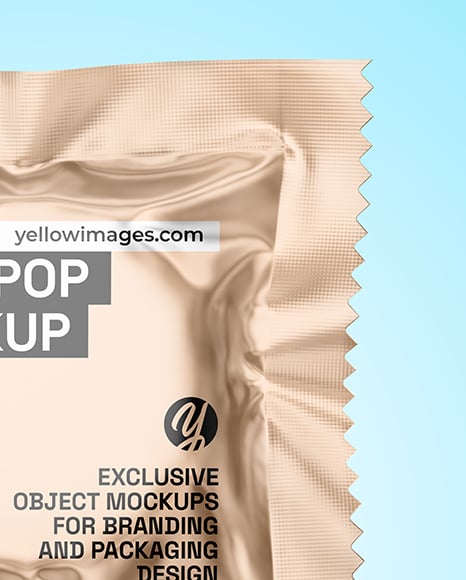 Matte Metallic Lollipop Sachet Mockup