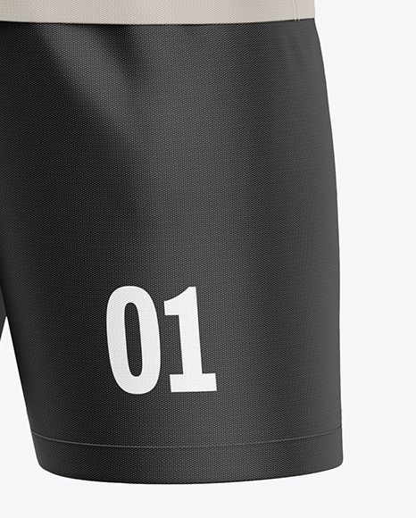 Kids V-Neck Sports Kit Mockup - Half Side View