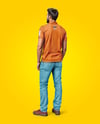 Man Wearing Polo Shirt and Jeans Mockup