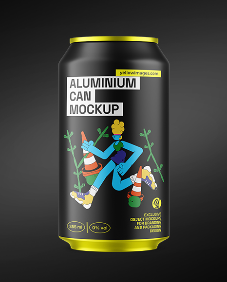 355ml Matte Aluminium Drink Can Mockup