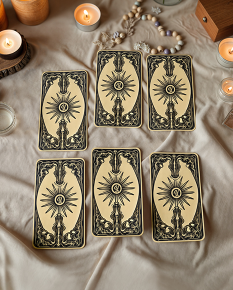 Six Cards on a Table Mockup