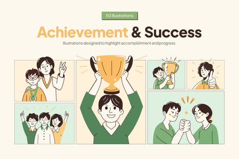 Achievement and success Drawing Set - Graphics