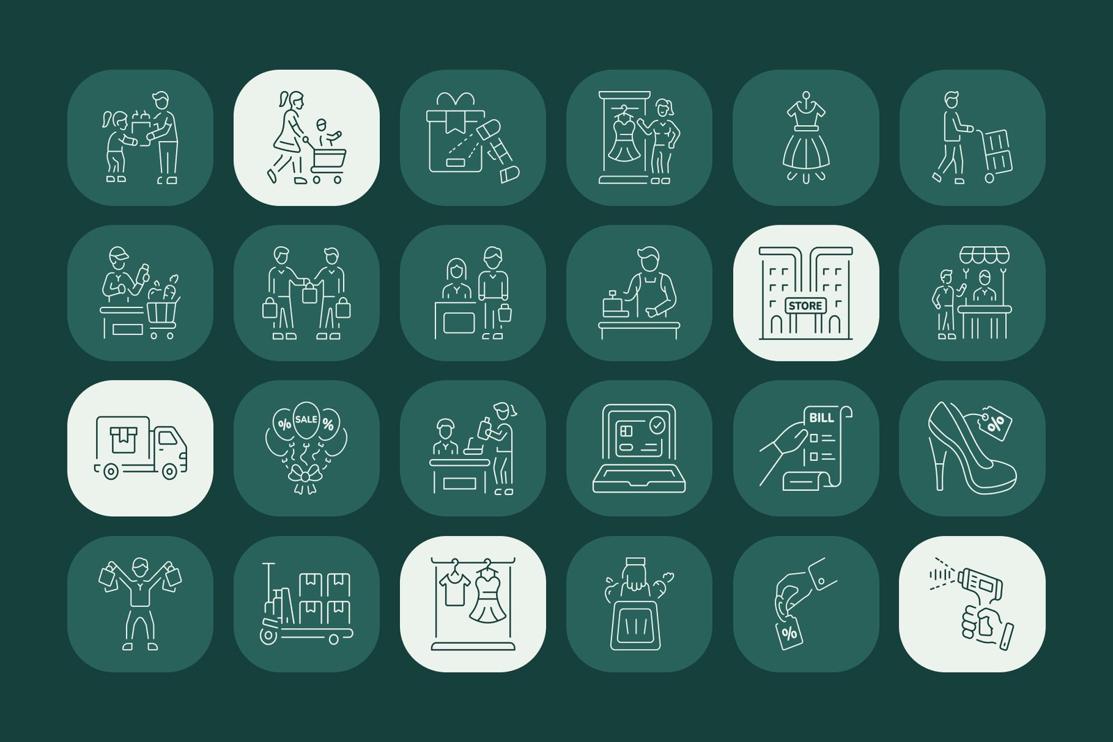 Shopping Icon Art Set