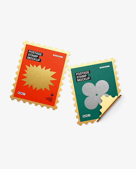 Two Postage Stamps Mockup