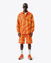 Afro-American Man Wearing Shirt and Shorts Mockup