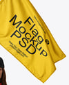 Woman Wearing Bodysuit with Flag Mockup
