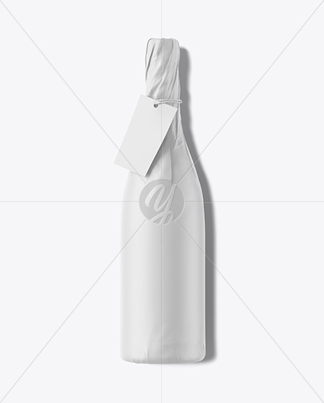 Wine Bottle in Paper Wrap Mockup