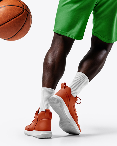 Black Man Wearing Full Basketball Kit Mockup
