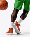 Black Man Wearing Full Basketball Kit Mockup