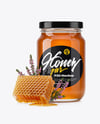 Clear Glass Jar with Heather Honey Mockup