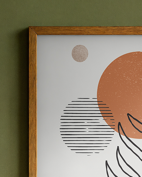 Framed Poster in a Living Room Mockup