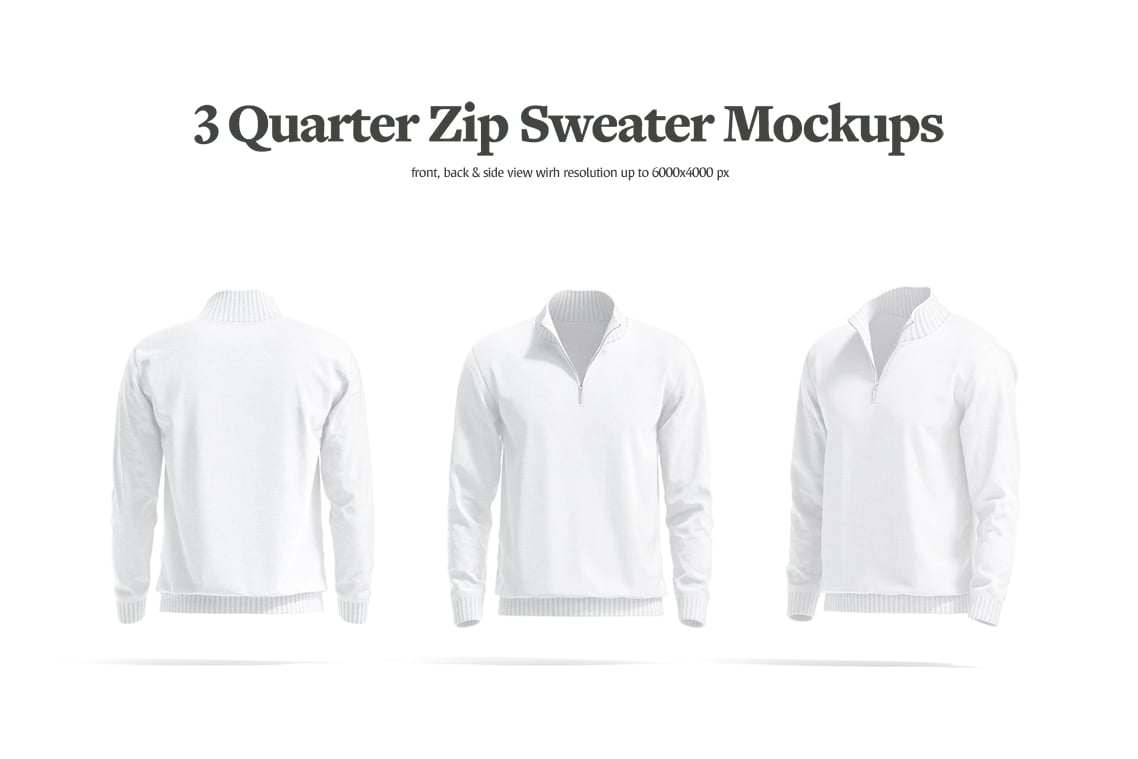 Quarter Zip Sweater Mockups Set