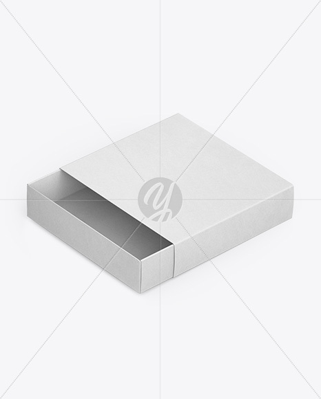 Half Open Kraft Slide Box Mockup – Half Side View