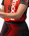 Asian Woman Wearing Table Tennis Uniform Mockup