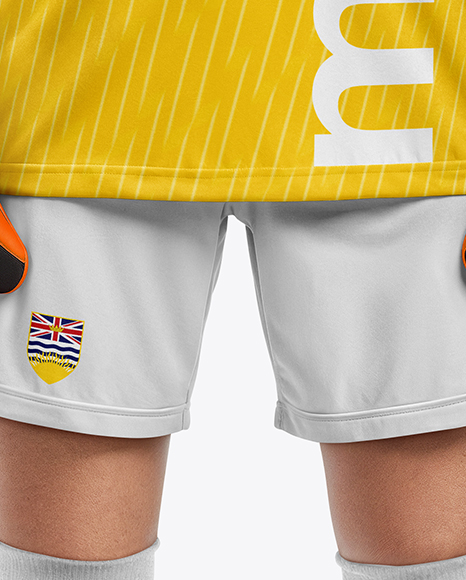 Female Goalkeeper Wearing Long Sleeve Soccer Jersey Mockup
