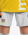 Female Goalkeeper Wearing Long Sleeve Soccer Jersey Mockup
