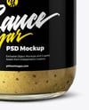 Clear Glass Jar with Dijon Mustard Mockup
