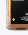 Clear Glass Square Jar with Ground Nutmeg Mockup